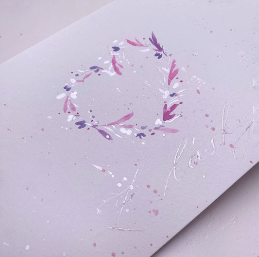 Karty na výrobu vlastních přání - Růžový hlazený papír, 12,5 x 18