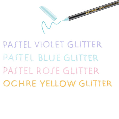 Edding 1200 glitter | třpytivý fix na kreslení, sada pastelových barev